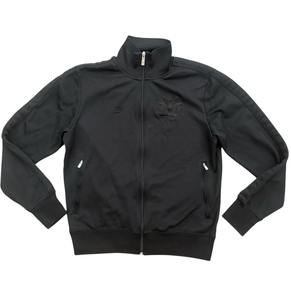 Nike Manny Pacquio Black Zip-Up Track Jacket with Embossed Chest Detail